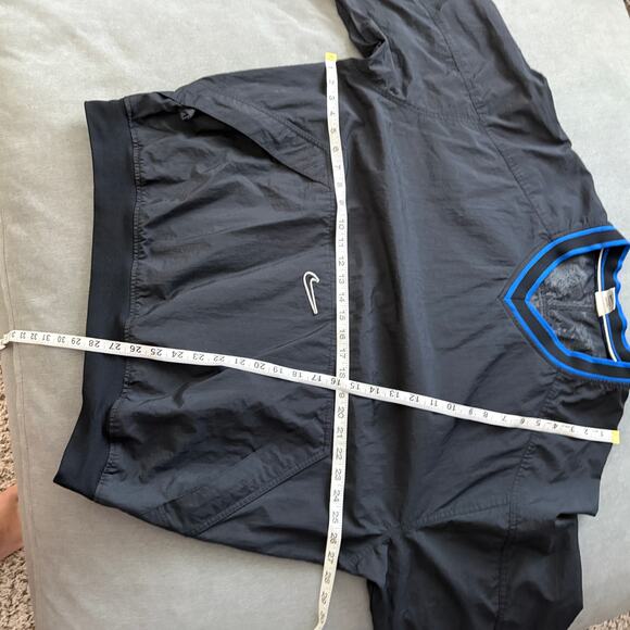 Vintage Nike V Neck Windbreaker Jacket Black Blue Trim XL 90s Y2K Streetwear - Picture 10 of 10